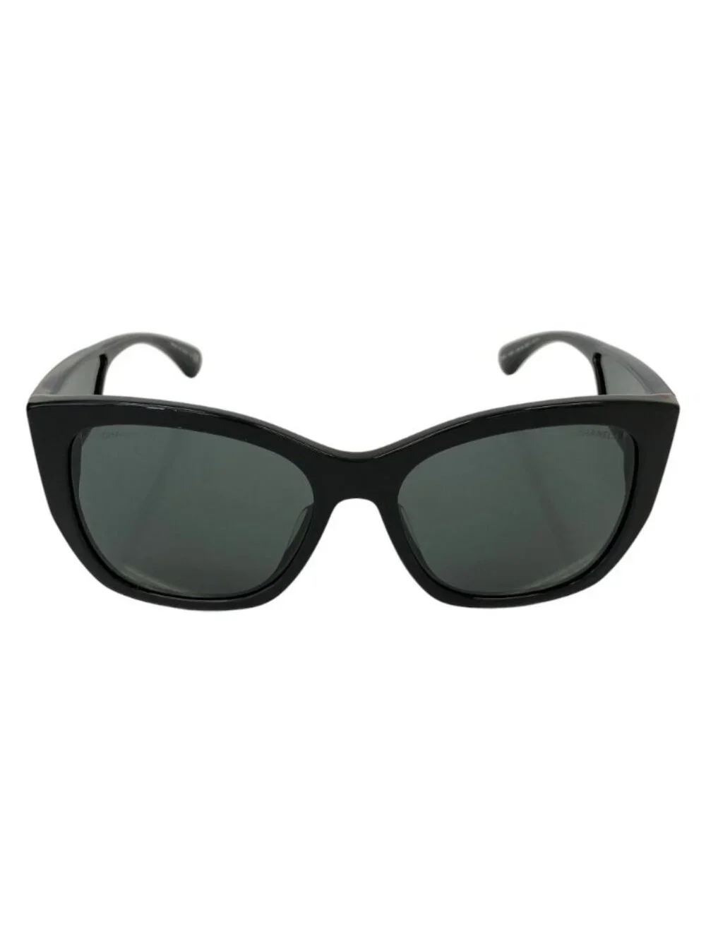 Chanel Side CC Logo Cat Eye Sunglasses S4 55 Black Eyewear